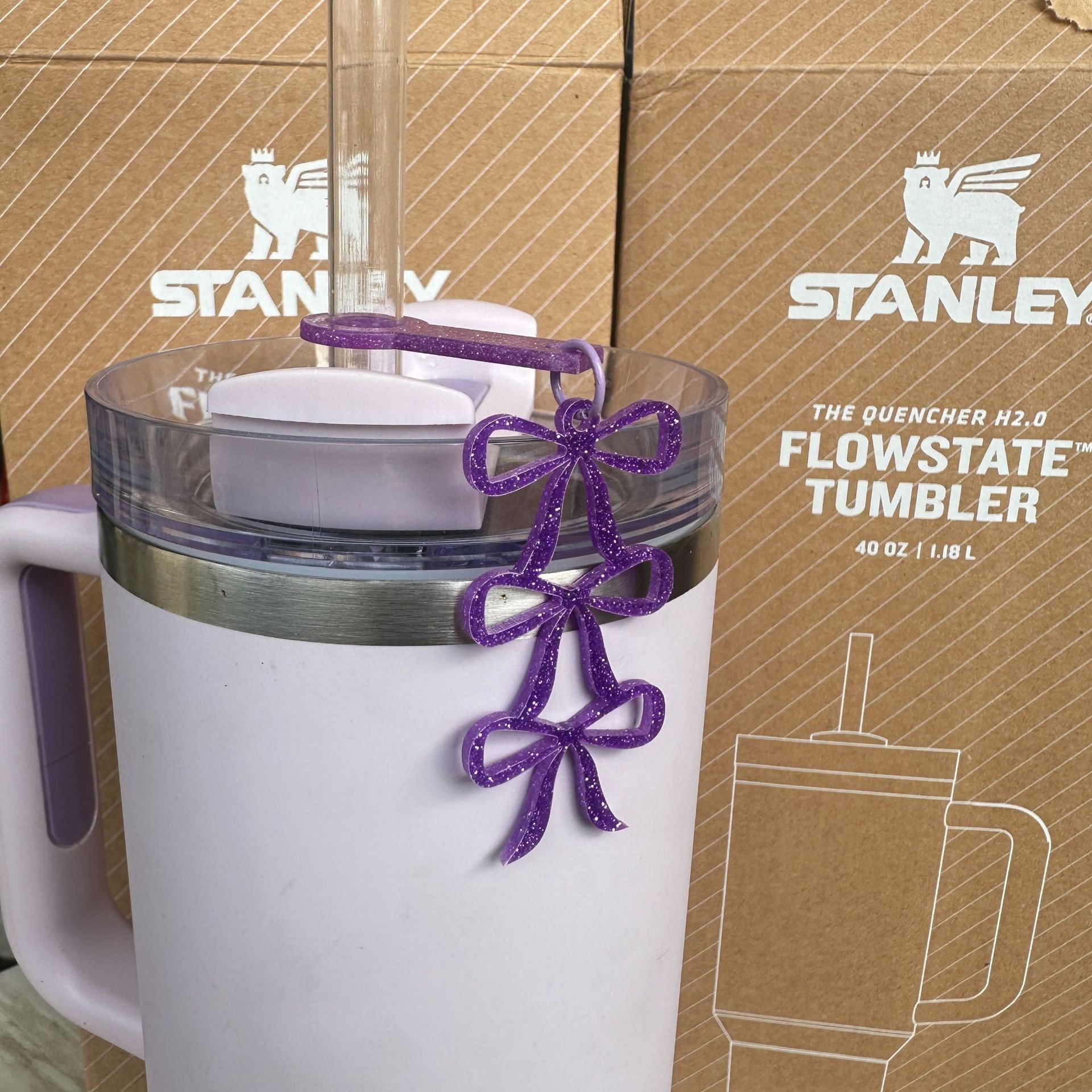 Wholesale 10pcs Cup Straw Cover Three Layer Bow Pendant Cup Accessories